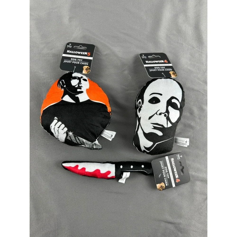 Halloween 4 & 5 Dog Toys Lot – Michael Myers Plush + Knife – New‎ w/ Tags